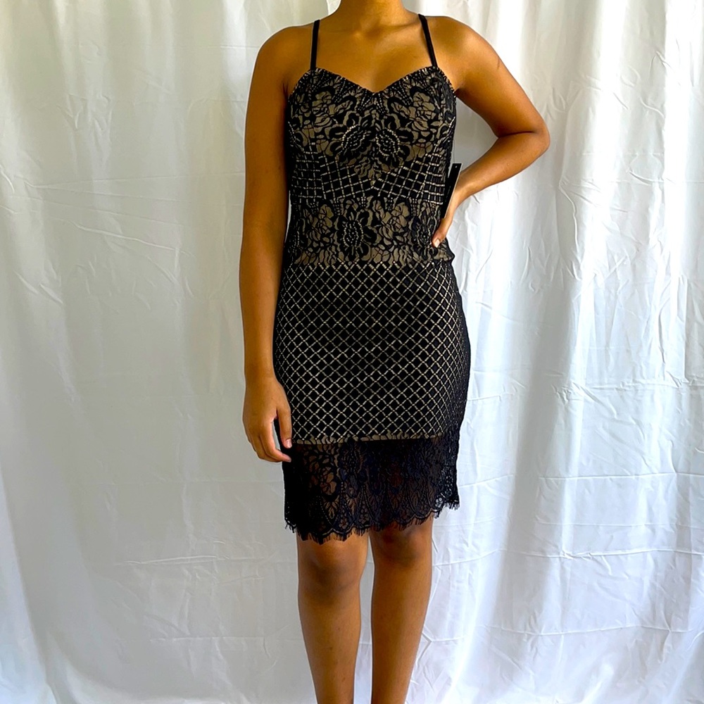 Black Lace Sleeveless Bodycon Midi Dress